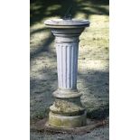 Sundials: A carved white marble sundial, early 20th century, 103cm high