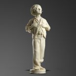 Garden statues/Sculpture: A white marble figure of an urchin, Italian, circa 1900, indistinctly