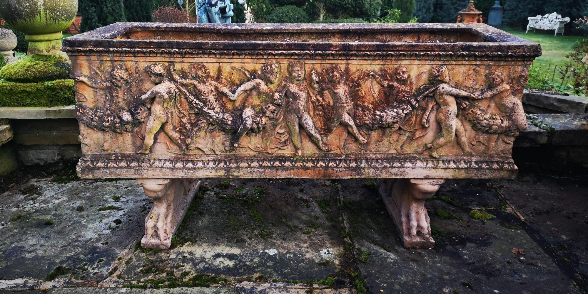 Trough/planter: A terracotta rectangular trough, possibly Manifattura di Signa, early 20th