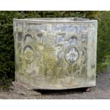 Cistern: A rare Georgian lead corner cistern, with initial M and dated 1779, 92cm high by 120cm