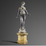 Garden statues/Sculpture: An important life size lead figure of Hygieia by Bromsgrove Guild and