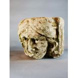 Architectural stone: A similar carved limestone architectural head, probably late medieval,