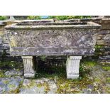 Trough/planter: A similar single rectangular composition stone trough on stand Provenance: From a