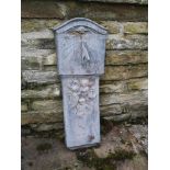 Sundials: An unusual lead wall sundial, 2nd half 20th century, 75cm high Provenance: From a