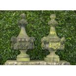 Gate piers A pair of Victorian carved sandstone finials, circa 1870, 134cm high