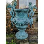 Garden urns/pots/planters: A bronze urn, 2nd half 20th century, 100cm high Provenance: From a privat