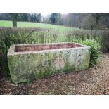 Trough/planter: A large carved limestone trough, 68cm high by 203cm long by 84cm deep