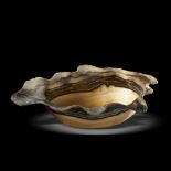 Interior Design/Bowls: A large banded onyx bowl, Mexico, 82cm wide by 49cm deep