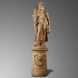 Interior Design/Sculpture: Gottwalt Kuhse: An impressive terracotta figure of Rebecca on pedestal