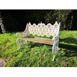 Garden seats: A Coalbrookdale cast iron seat, 2nd half 19th century, marks possibly obscured by