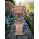 Garden pedestals: A rare Blanchard terracotta pedestal, circa 1870, stamped Terra cotta M H