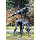 Sculpture/Garden Design: ▲ Philippe Berry, Saute Mouton, Bronze , 150cm high by 110cm long