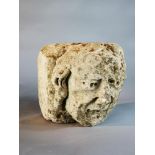Architectural stone: A similar carved limestone architectural head, probably late medieval,