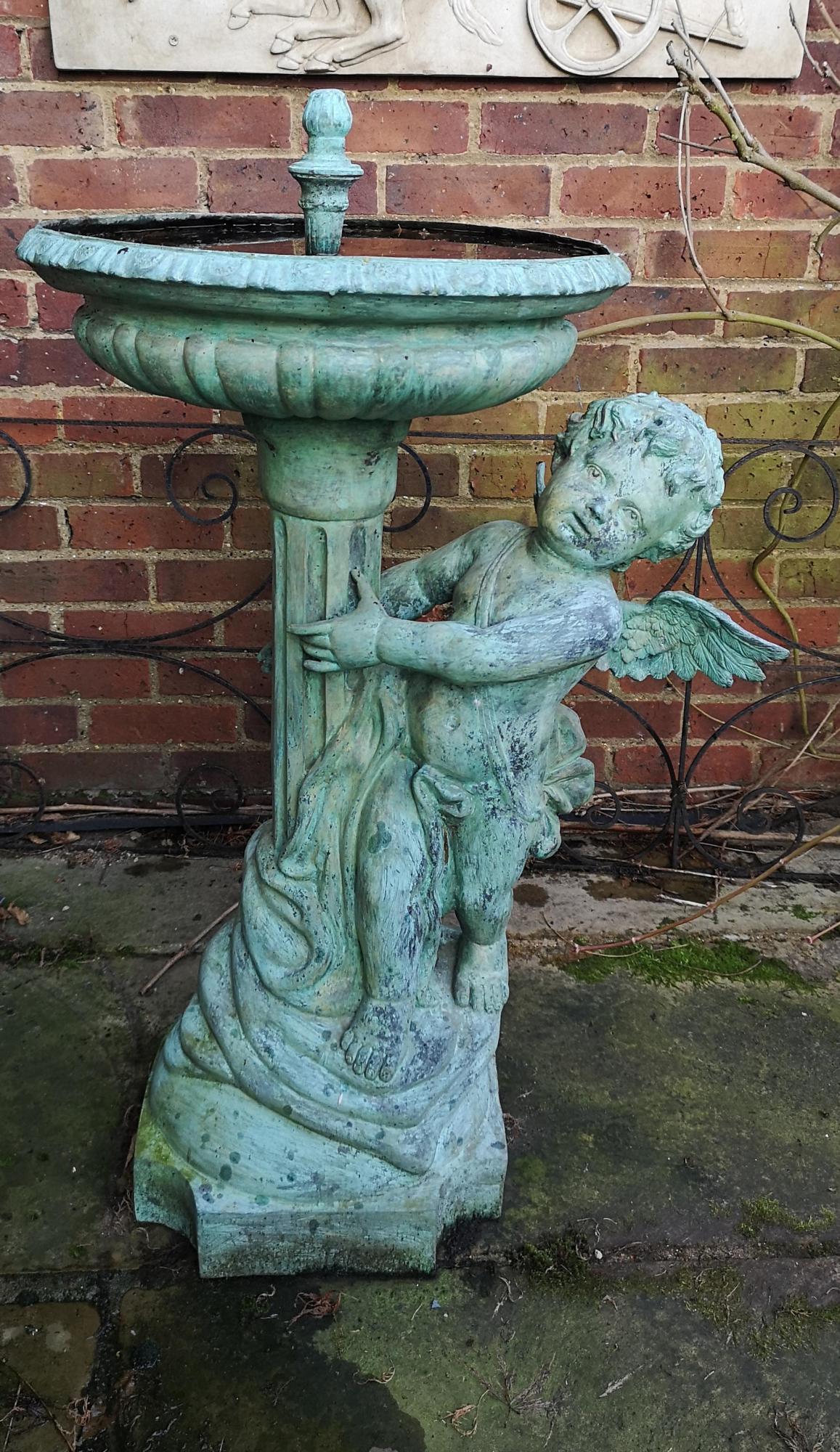 Fountains: A bronze fountain, last quarter 20th century, 99cm high Provenance: From a private garden