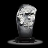 Interior design/minerals: A Chrysanthemum stone freeform on stand, Hunan Province, China, 52cm high.