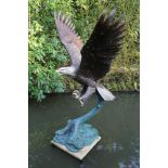 Water features: John Cox, American fish eagle, Bronze, 205cm high by 145cm wide by 110cm deep