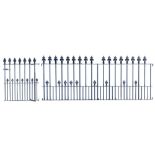 Architectural: A quantity of Victorian cast iron railings, comprising five panels, together with