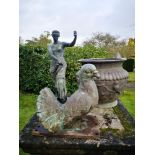 Garden statues/sculpture: A bronze figure of Venus, Italian, circa 1900, 43cm, together with a