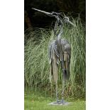 Garden statues/sculpture: Intertwined cranes, Bronze, Modern, 170cm high