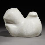 Interior Sculpture/Ornaments: A carved white marble stylised bird, modern, 26cm long