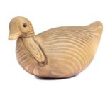 Interior sculpture: ▲ Guy Taplin (British, born 1939), Coot, Carved wood of plain naturalistic form,