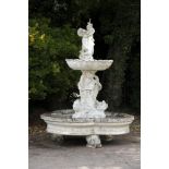 Fountain: A composition stone fountain, 2nd half 20th century, 250cm high by 180cm wide