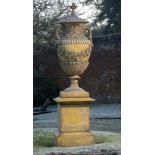 Garden pots/planters: † A composition stone Swedish style urn, modern, 252cm high