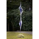 Garden statues/sculpture: ▲ Jenny Pickford, Fluidity, Galvanised forged steel and blown glass,