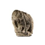 Architectural stone: A 17th century carved stone gargoyle/bust of a monkey, 31cm high by 40cm deep