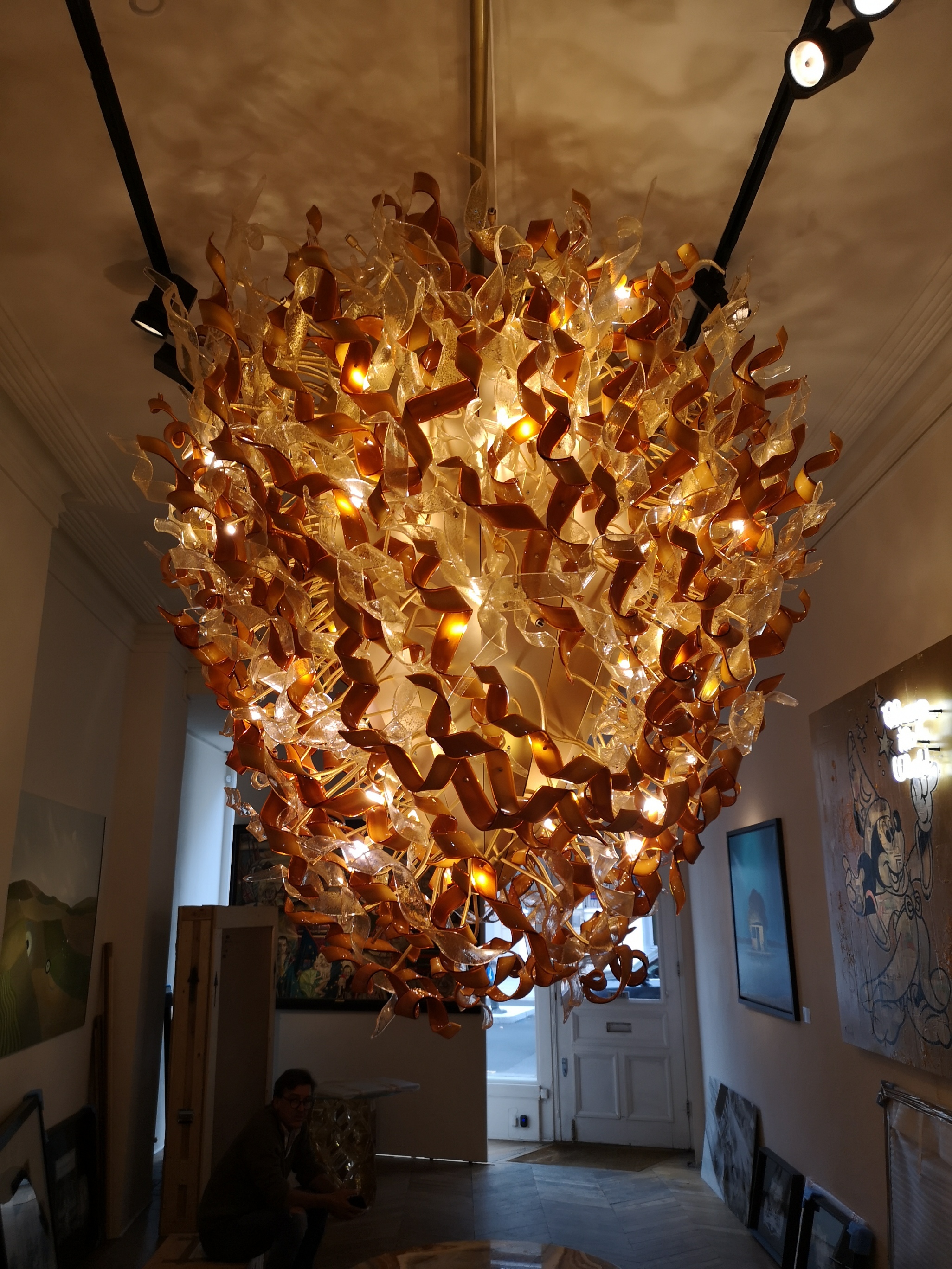 Lights: An impressive Murano glass chandelier, Italian, 1970’s, 240cm high by 200cm wide. - Image 2 of 2