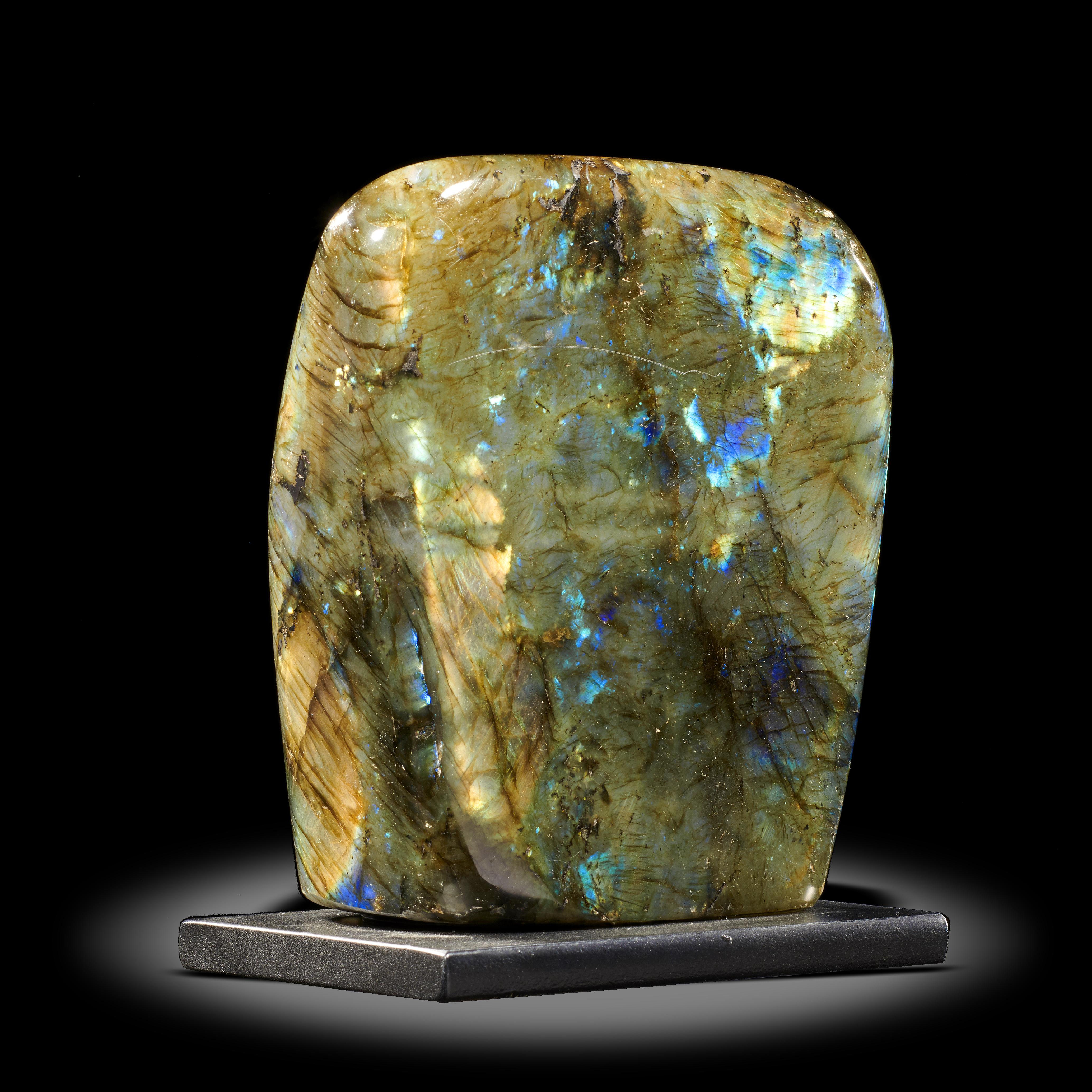 Interior design/minerals: A labradorite freeform, Madagascar, 14cm high