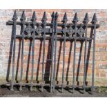 Architectural: A pair of Victorian cast iron gates, circa 1860, 140cm high by 150cm wide