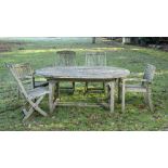 Garden furniture: A suite of hardwood furniture, modern comprising table and five chairs