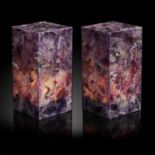 Lights: A pair of amethyst lamps, 30cm high