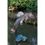 Water features: John Cox, American bald eagle, Bronze, 190cm high by 190cm wide by 70cm deep