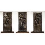 Garden statues/sculpture: Michael Ayrton (1921-1975), Emerging figure triptych, Bronze on wood