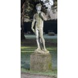 Garden Statuary:After Michelangelo: A composition stone figure of David Italian, 2nd half 20th