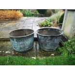Garden pots/planters: A pair of washing coppers 19th century 52cm diameter