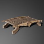 Table/Interior: An iron mounted wooden threshing table 19th century, possibly Scandinavian 44cm high