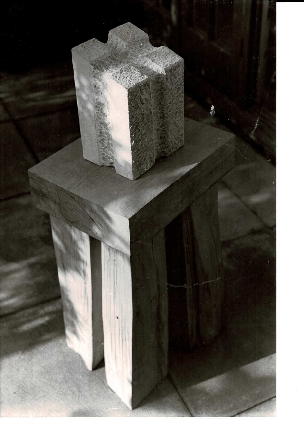 Sculpture:▲ Geoffrey Harris, British 1928-2019 Stone Cross on Wood Table, 1980 Portland stone and - Image 3 of 4