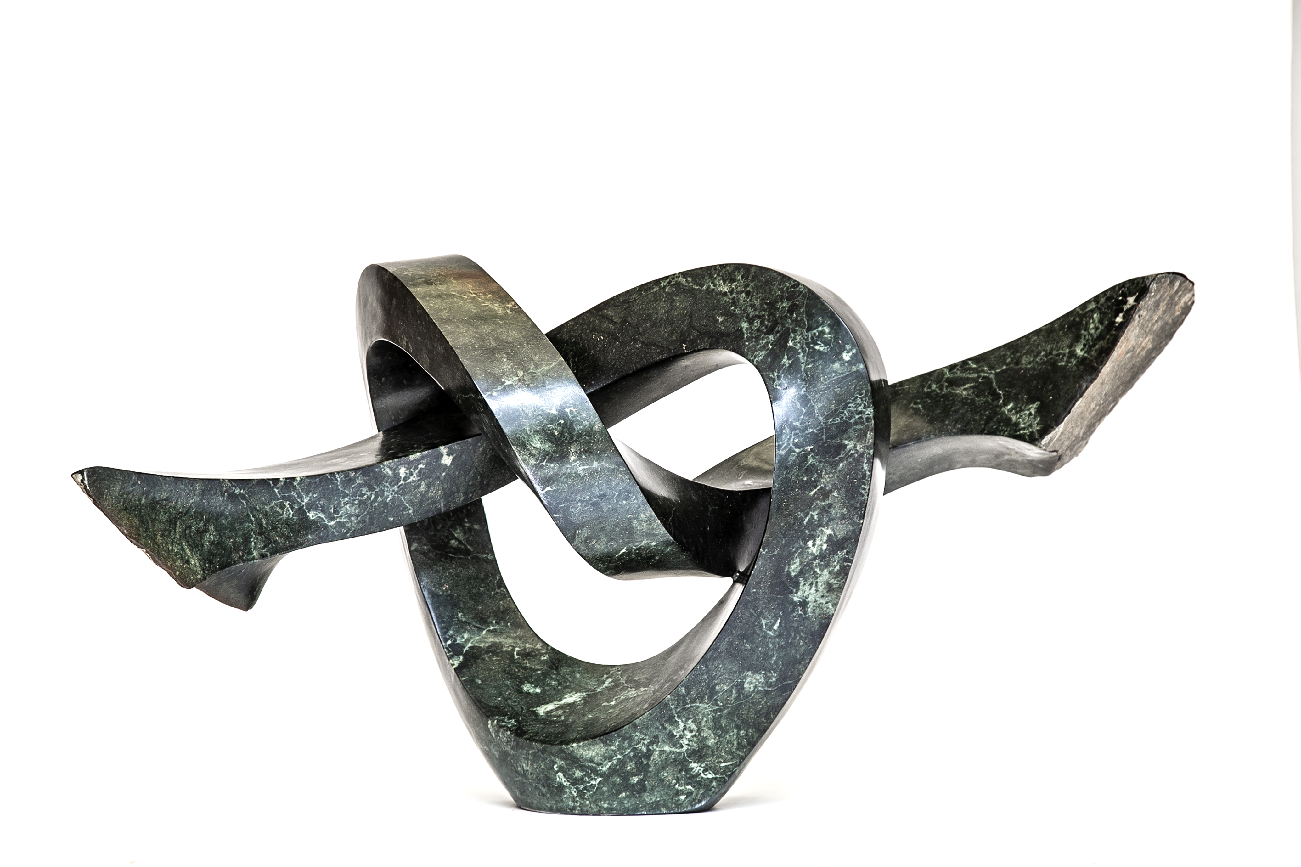 Modern Sculpture: Victor Matafi Love Knot Opal Stone Signed 50cm high by 89cm wide by 30cm deep