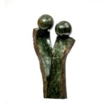 Modern Sculpture: William Wilberforce Chewa Happy Moment Opal Stone Signed 88cm high by 45cm wide