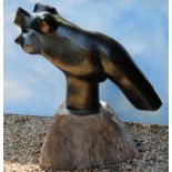 Modern Sculpture: Chris Mungandaira Female Torso Springstone Signed 126cm high by 128cm wide by 70cm