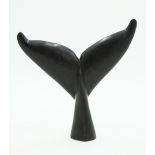 Modern Sculpture: Peter Chidzonga Whale Tail Springstone Signed 26cm high by 25cm wide by 6cm deep