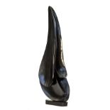 Modern Sculpture: Godfrey Kurari Wiseman Springstone Signed 106cm high by 39cm wide by 17cm deep