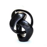 Modern Sculpture: Tonderai Sowa Entwined Springstone Signed 80cm high by 48cm wide by 36cm deep