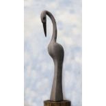 Modern Sculpture: Peter Chidzonga Stork Springstone Signed 110cm high by 34cm wide by 20cm deep