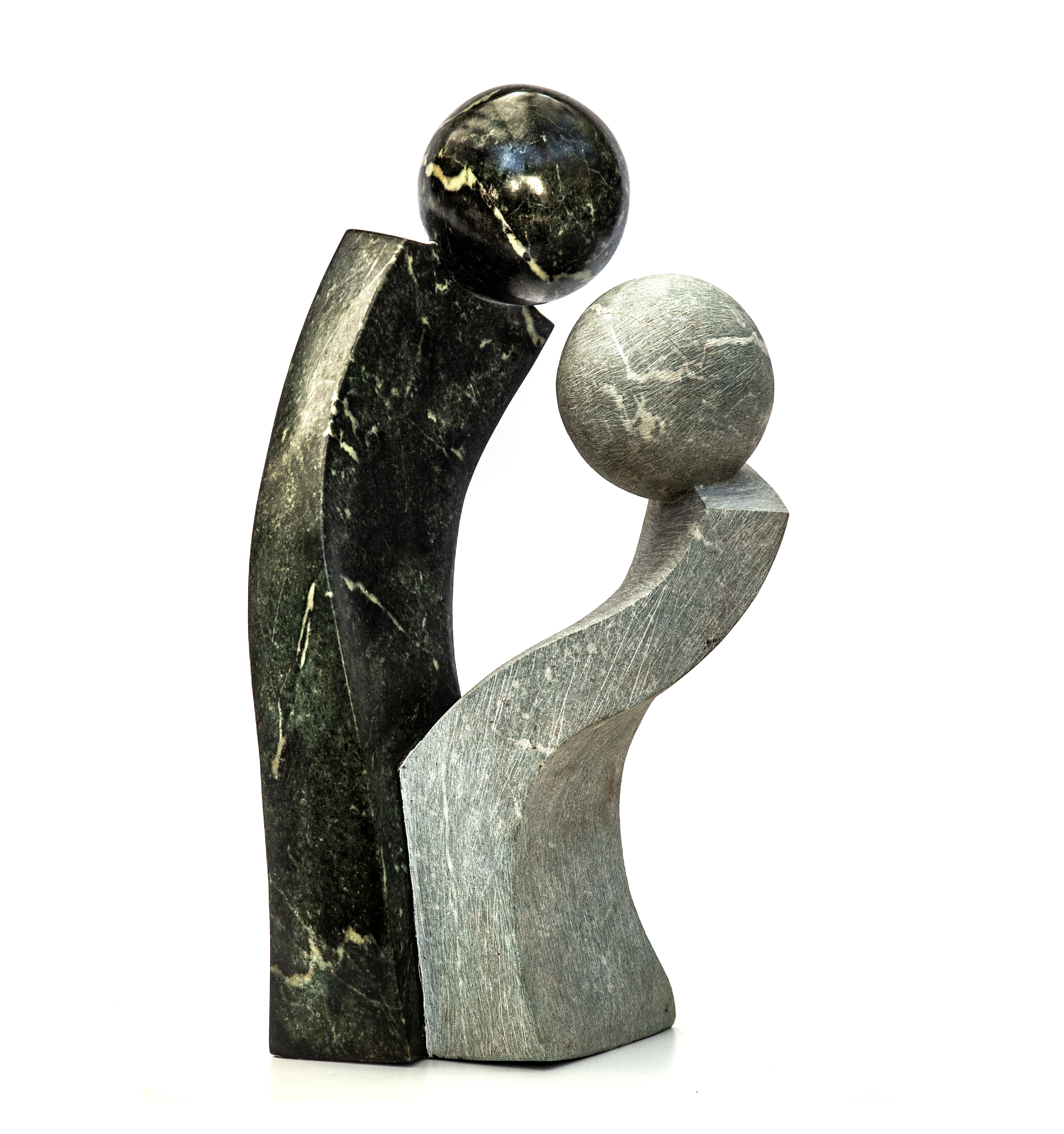 Modern Sculpture: William Wilberforce Chewa Dancing Lovers Opal Stone Signed 70cm high by 45cm
