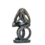 Modern Sculpture: Innocent Nyashenga In Deep Thought Serpentine Stone Signed 55cm high by 34cm