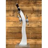 Modern Sculpture: William Murenza Basking in the Sun Springstone Signed 80cm high by 25cm wide